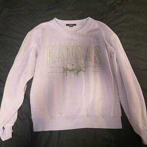 Forever 21 Lavender Kansas Graphic Crew Neck Sweater